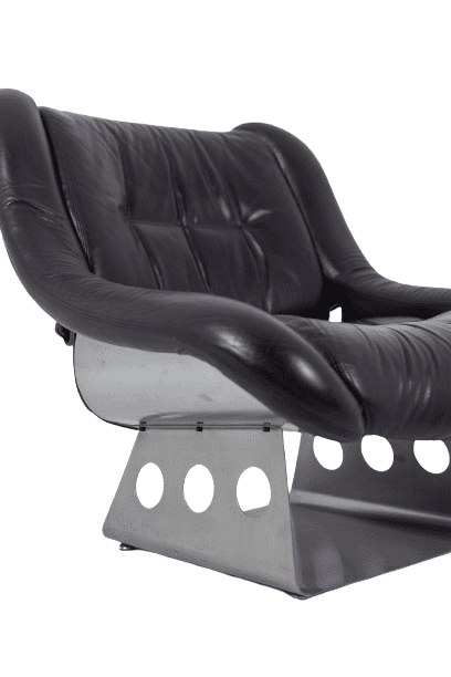 Metal and Leather Living Room Set, 1970s - Image 19