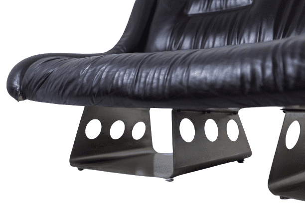 Metal and Leather Living Room Set, 1970s - Image 20