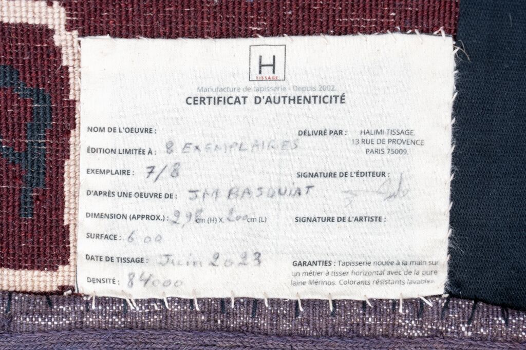 Hand-Woven Tapestry Inspired by Jean-Michel Basquiat, 2023 - Image 2