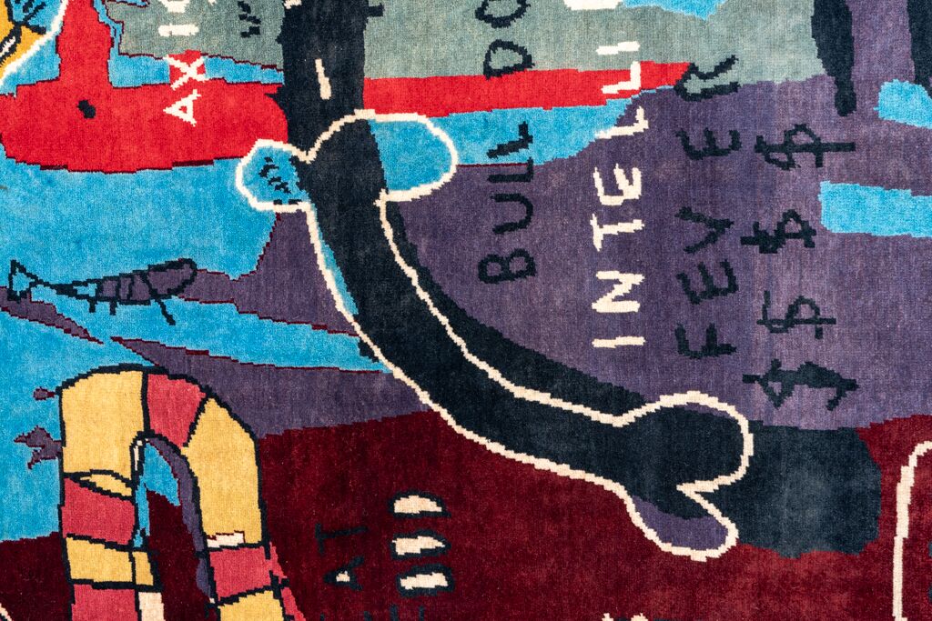 Hand-Woven Tapestry Inspired by Jean-Michel Basquiat, 2023 - Image 3