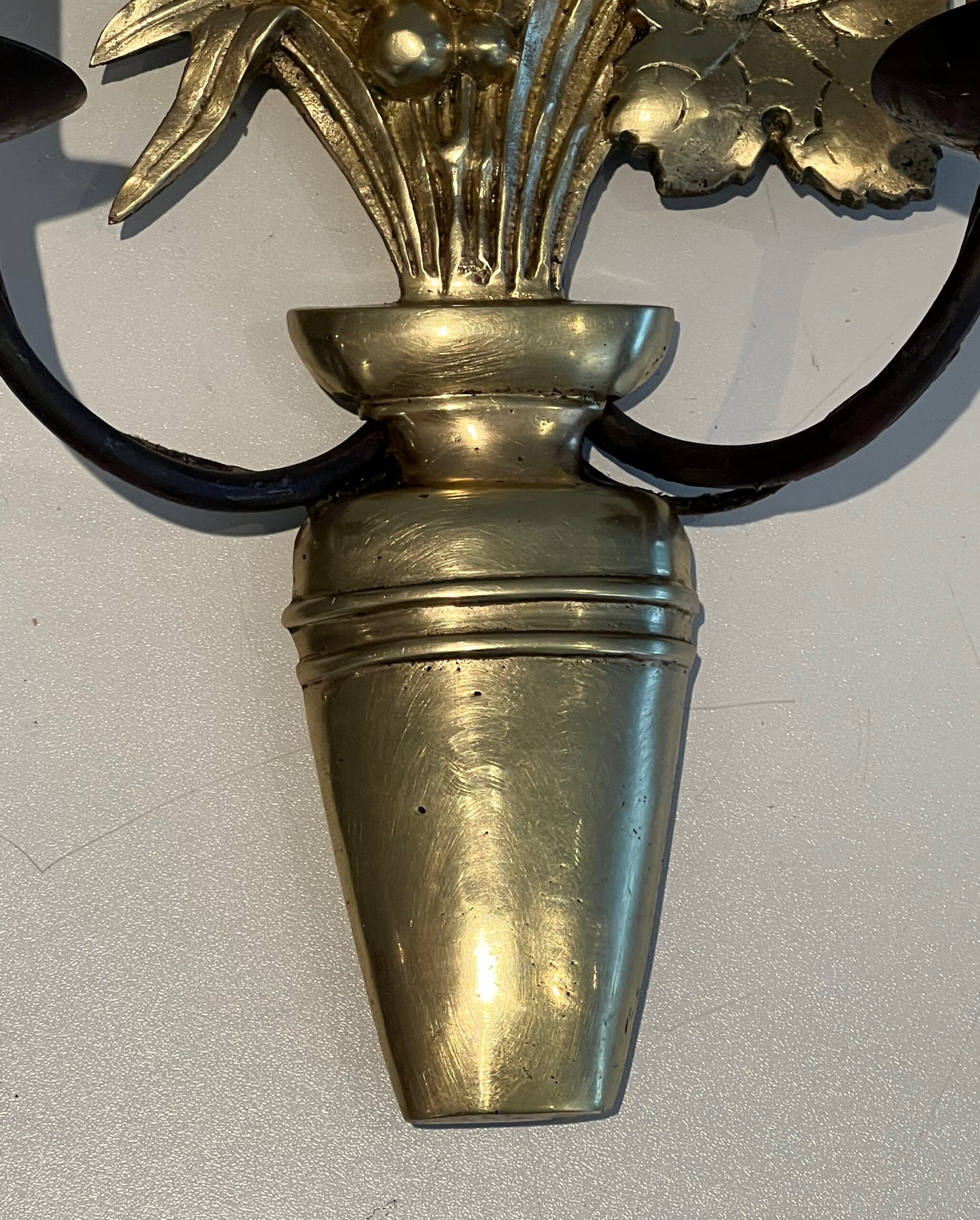 Pair of Bronze and Wrought Iron Sconces - Image 10