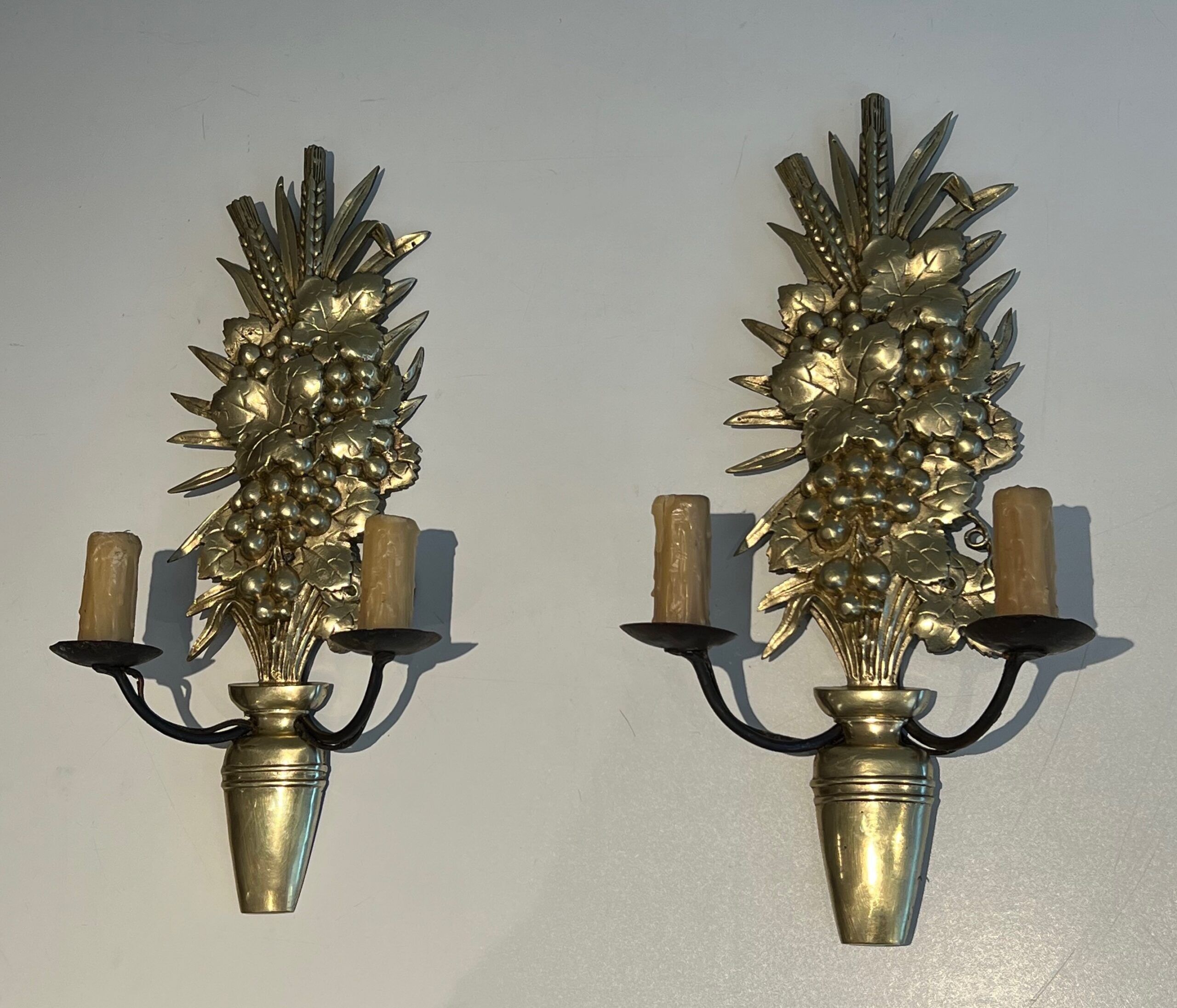 Pair of Bronze and Wrought Iron Sconces - Image 14