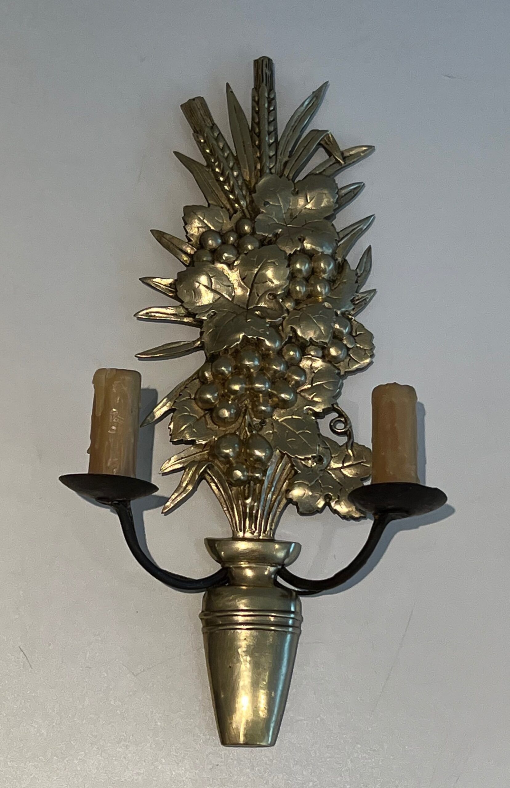 Pair of Bronze and Wrought Iron Sconces - Image 15