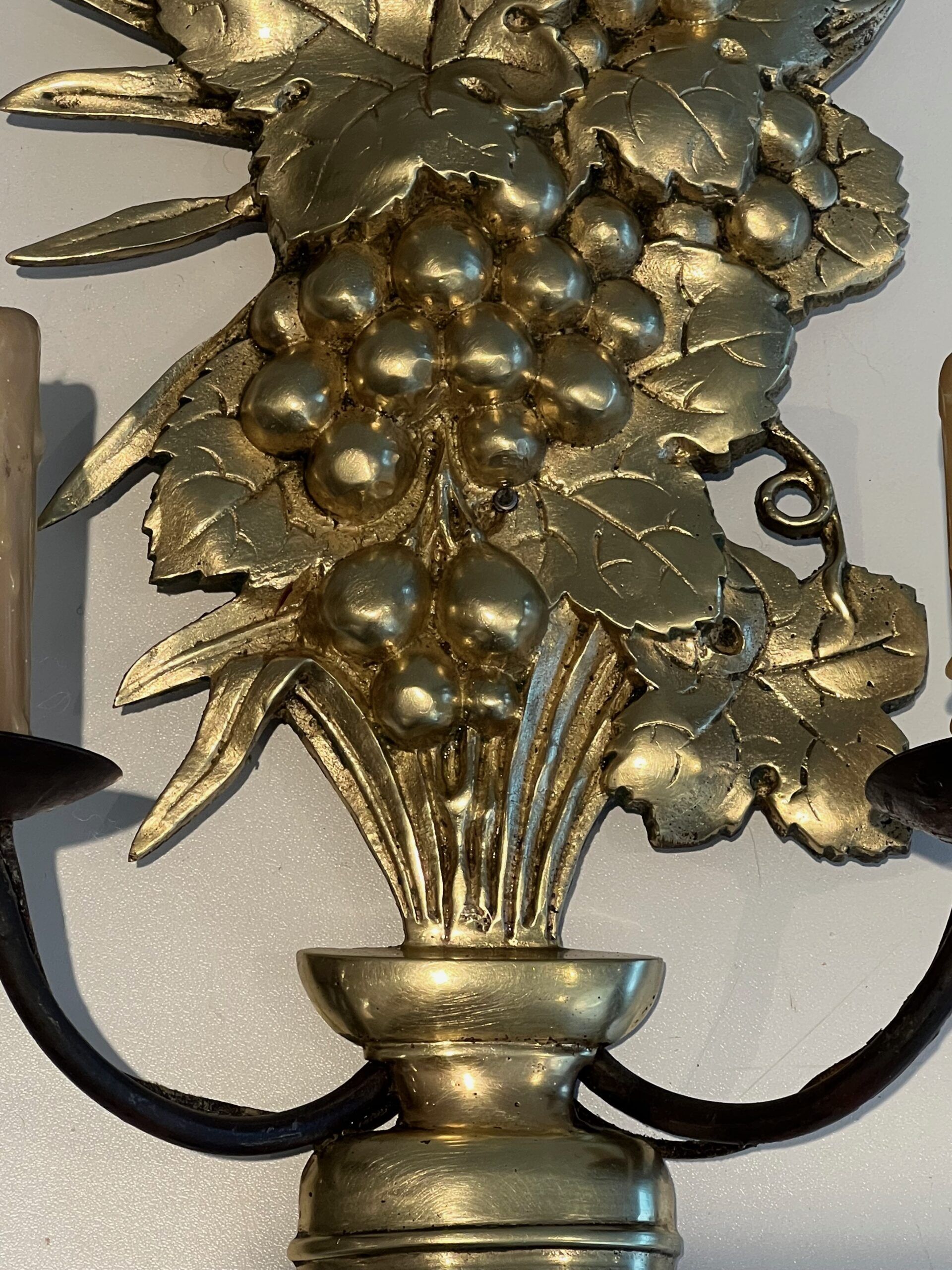 Pair of Bronze and Wrought Iron Sconces - Image 20