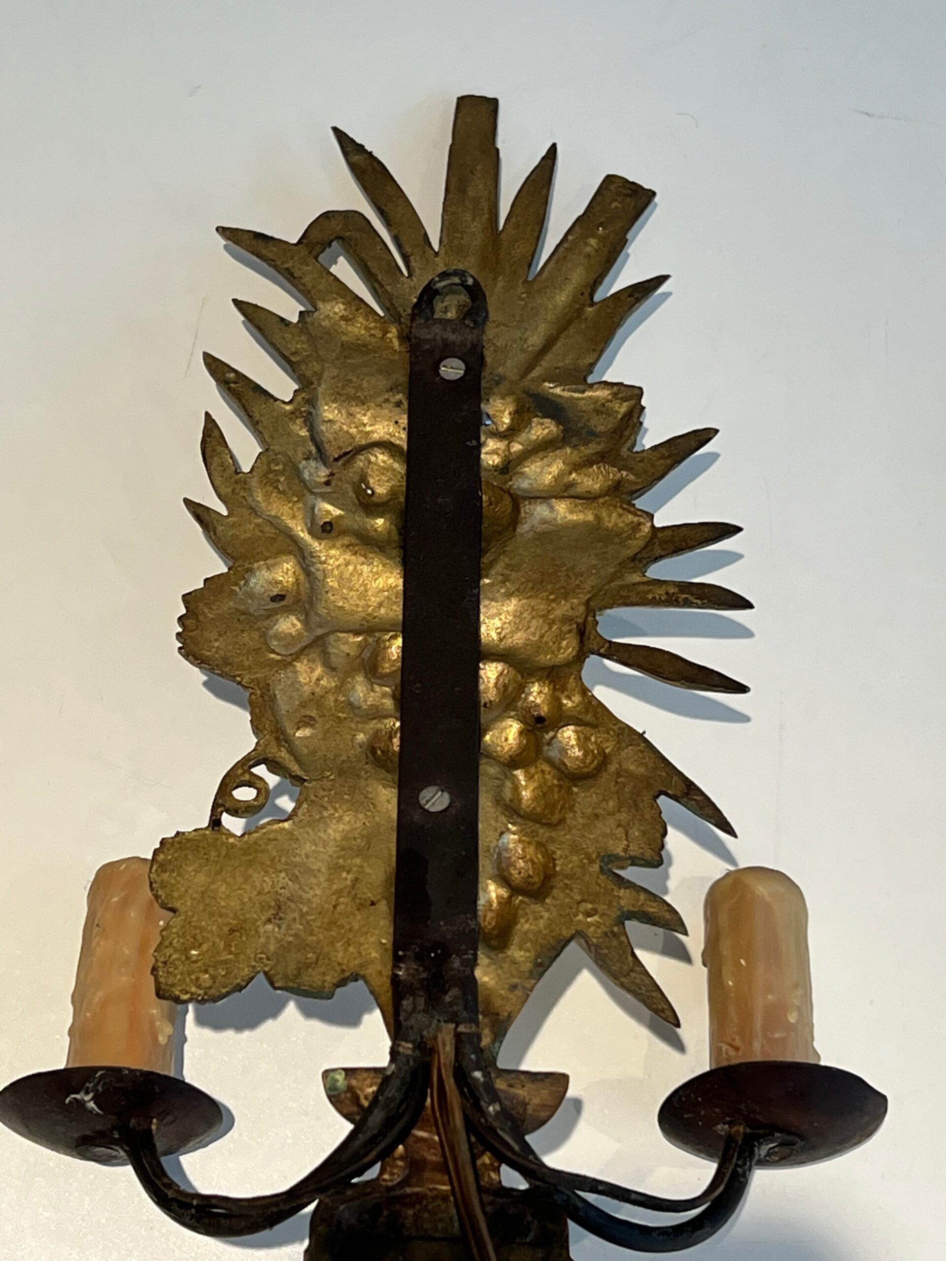 Pair of Bronze and Wrought Iron Sconces - Image 26