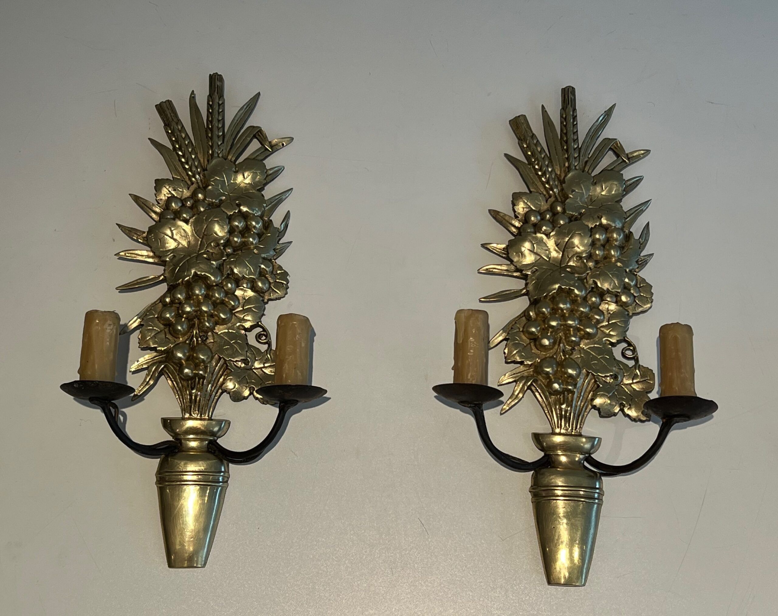 Pair of Bronze and Wrought Iron Sconces - Image 27