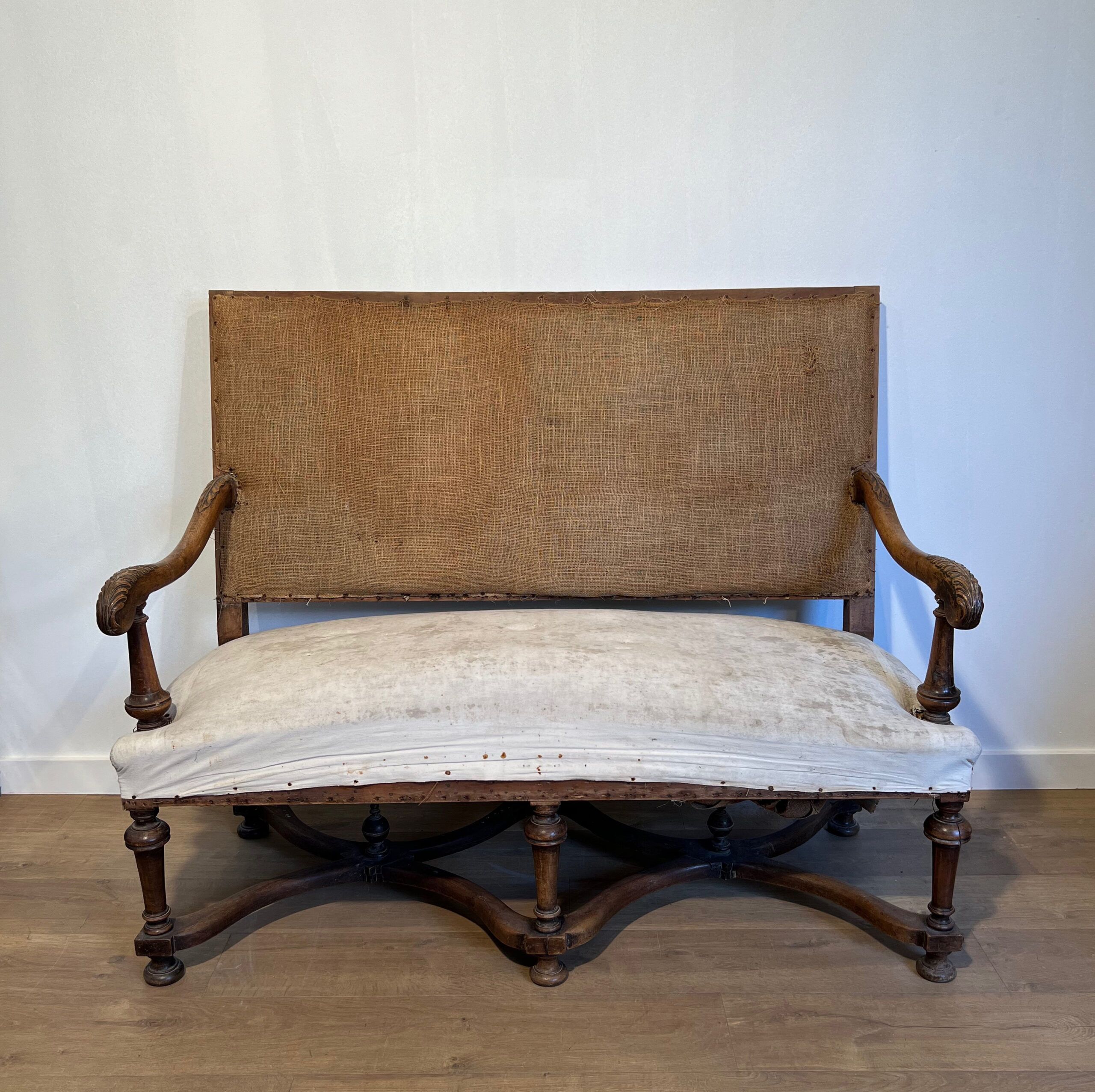 Louis XIII Style High-Backed Walnut Sofa - Image 13
