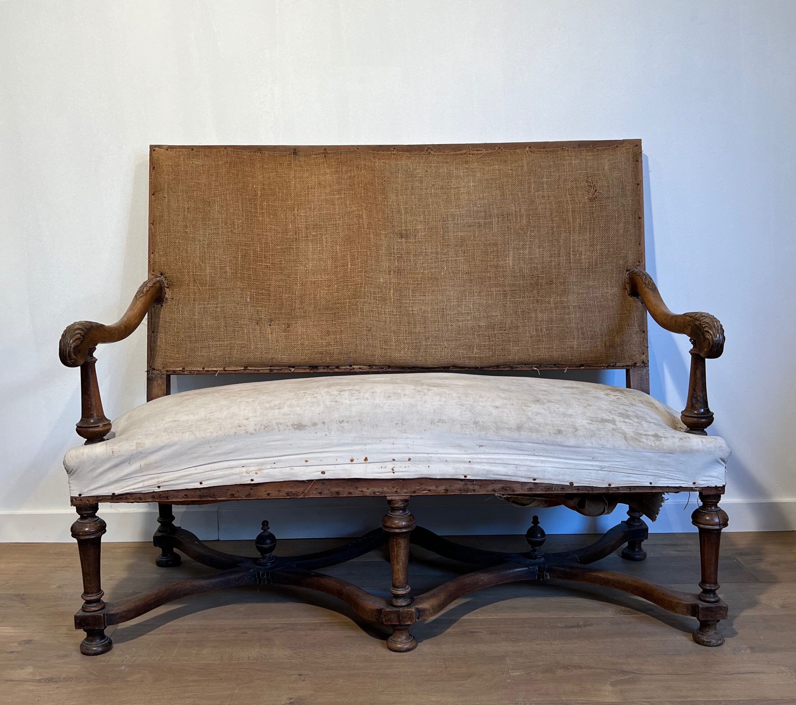 Louis XIII Style High-Backed Walnut Sofa - Image 21
