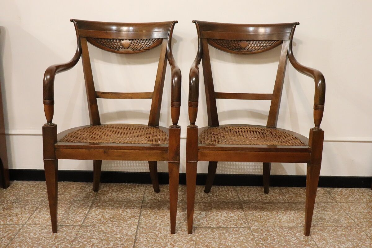 Pair of Directoire Armchairs, Italy 1800 - Image 2