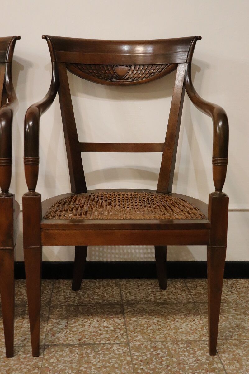 Pair of Directoire Armchairs, Italy 1800 - Image 4