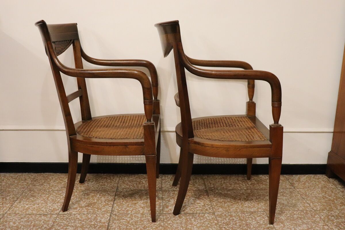Pair of Directoire Armchairs, Italy 1800 - Image 7