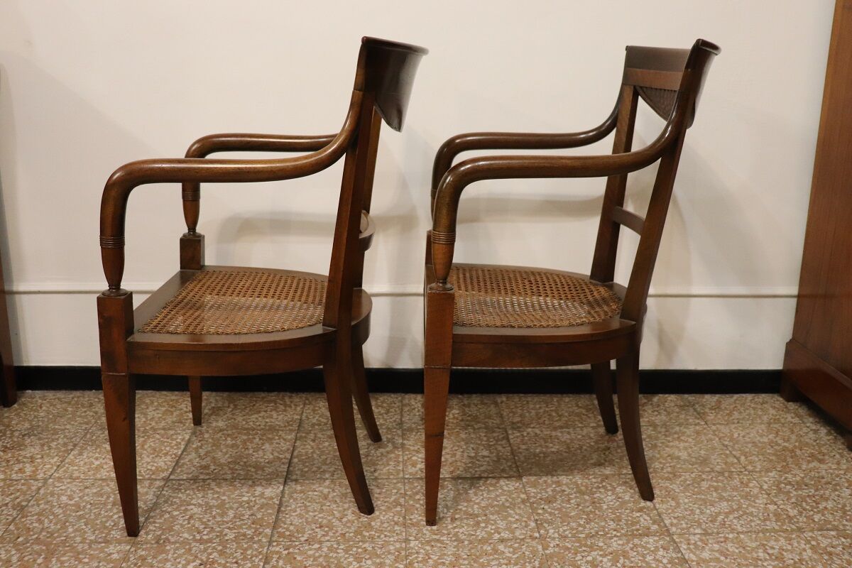 Pair of Directoire Armchairs, Italy 1800 - Image 9