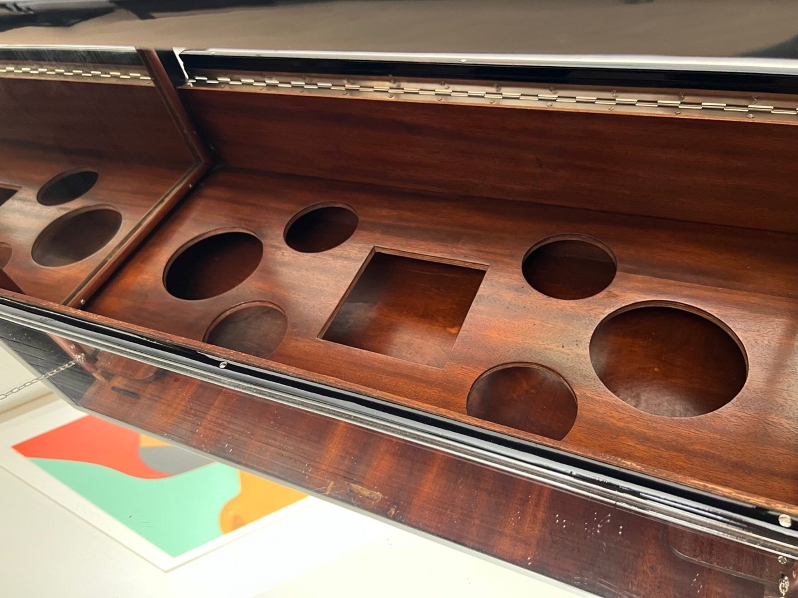 French Art Deco Bar Cart, Black Lacquer, France circa 1930 - Image 13