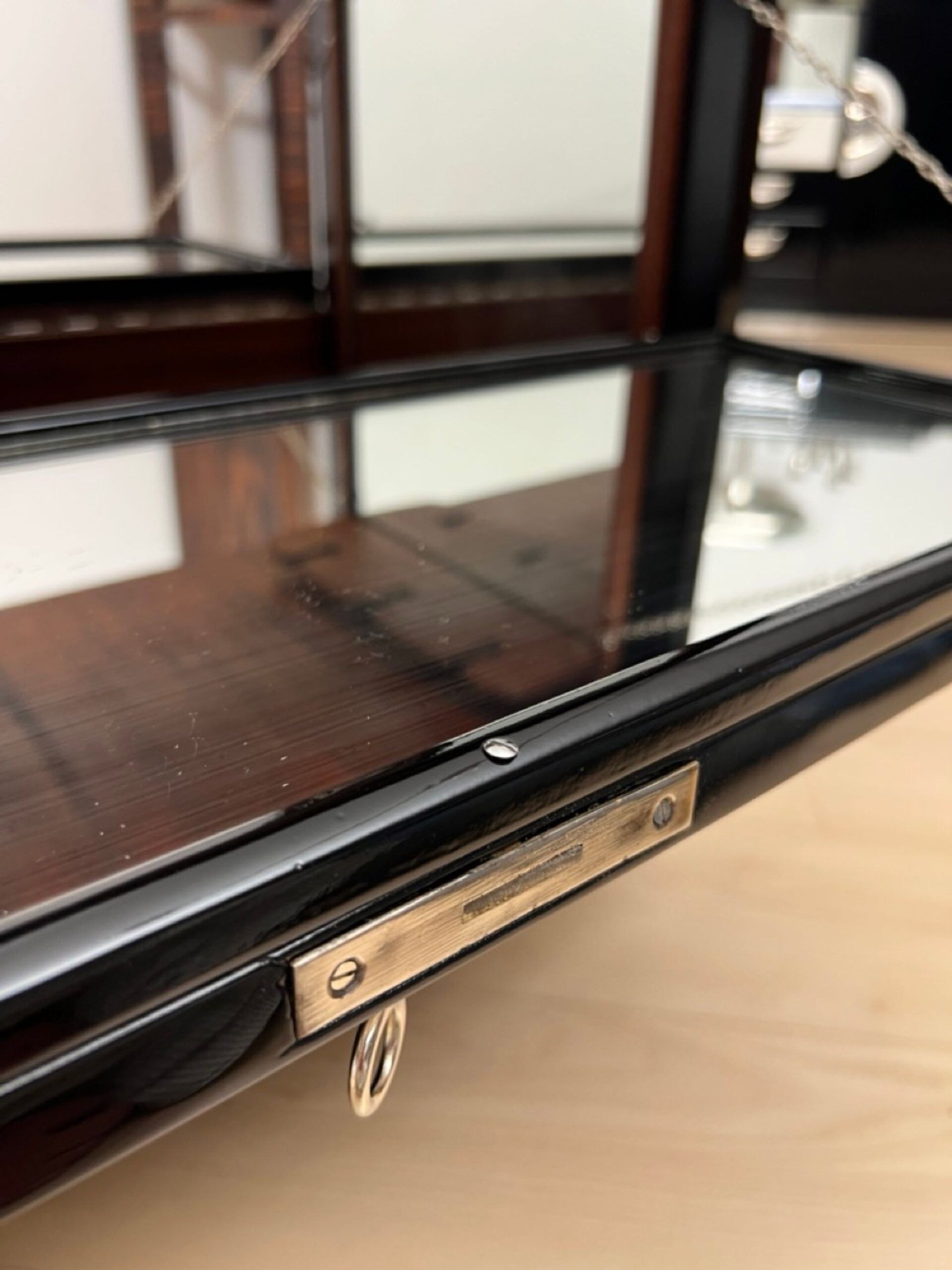 French Art Deco Bar Cart, Black Lacquer, France circa 1930 - Image 15