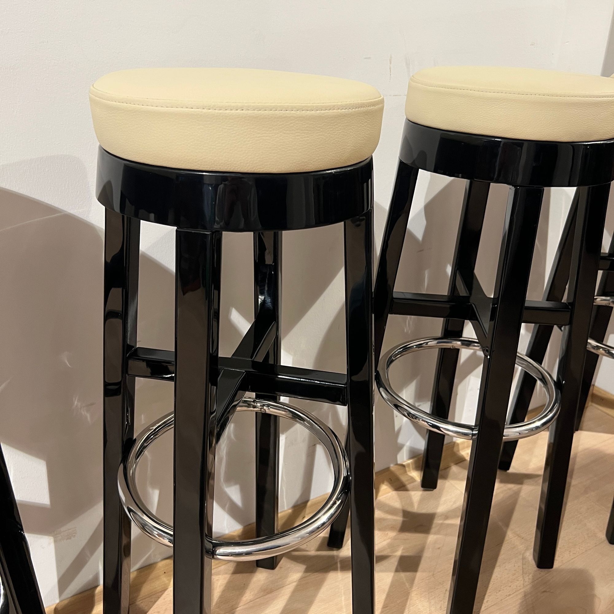 Art Deco Corner Bar with 4 Stools, France circa 1930 - Image 15