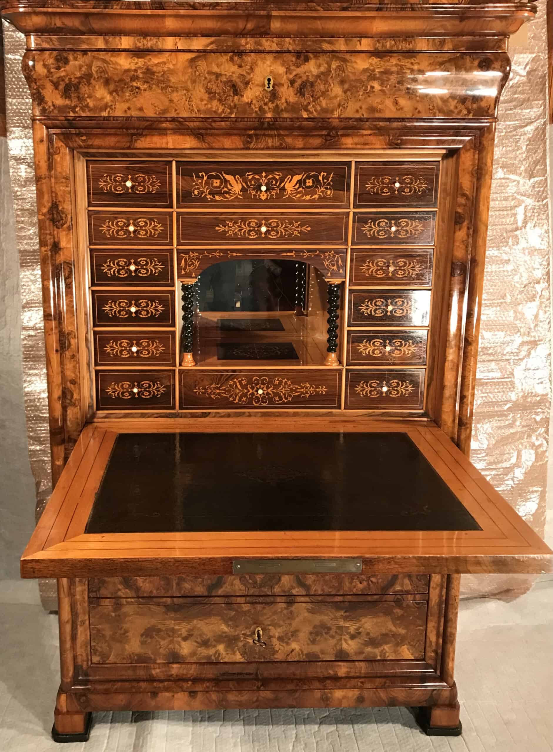 French antique secretary desk- inside view- Styylish