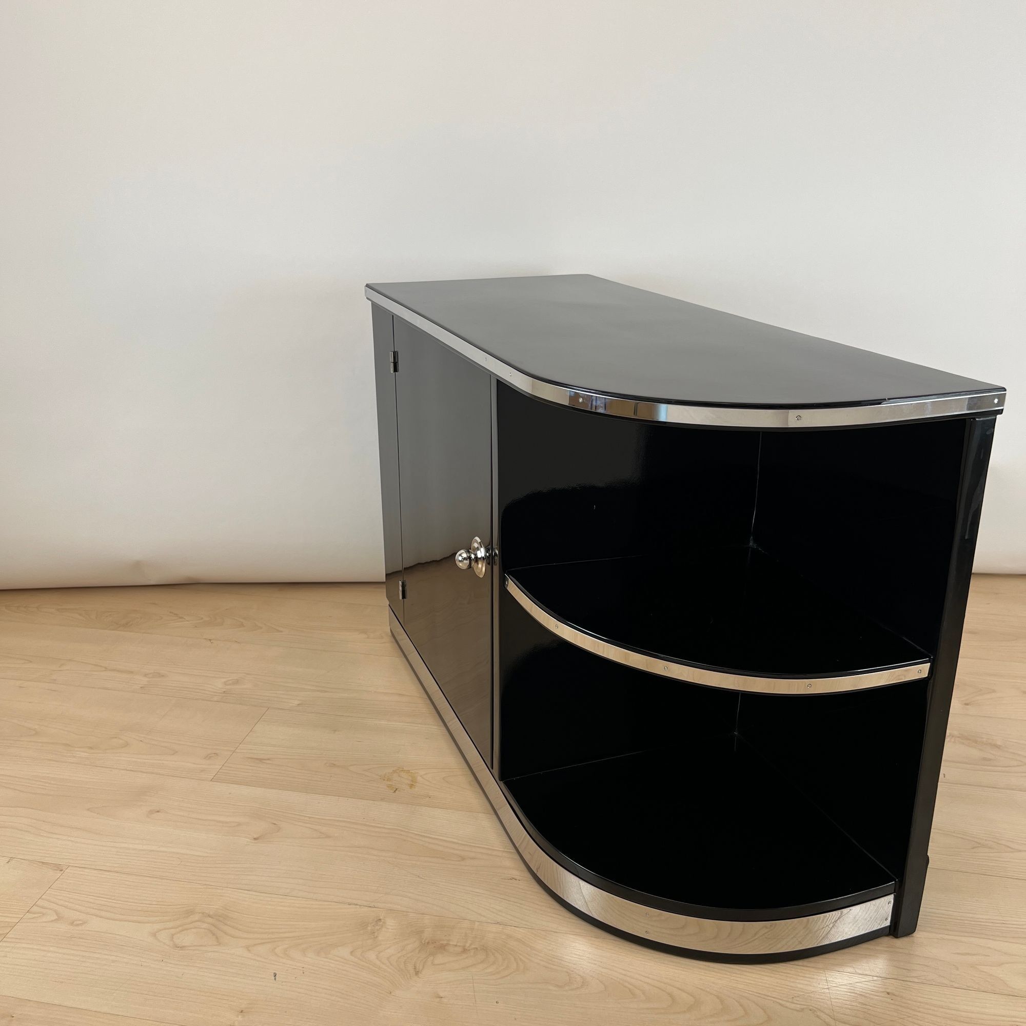 Art Deco Lowboard, Black Lacquer, France circa 1930 - Image 6