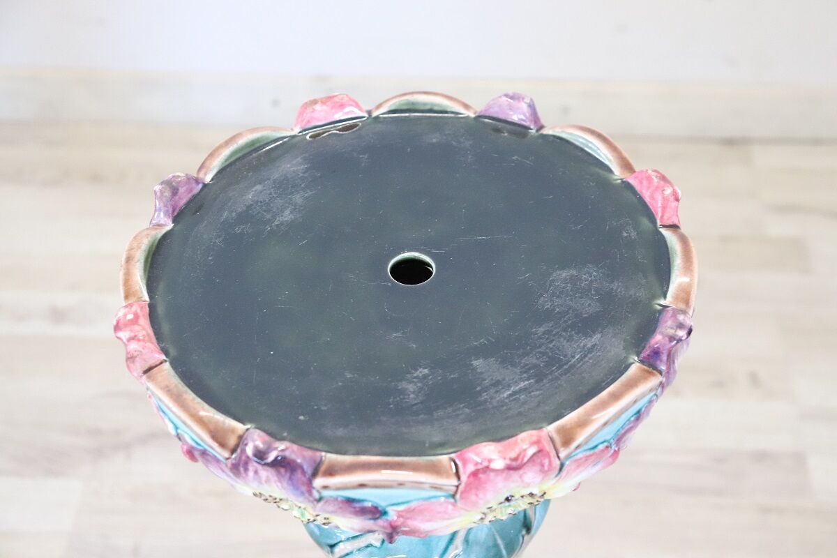 Art Nouveau Column with Ceramic Vase, Early 20th Century - Image 10