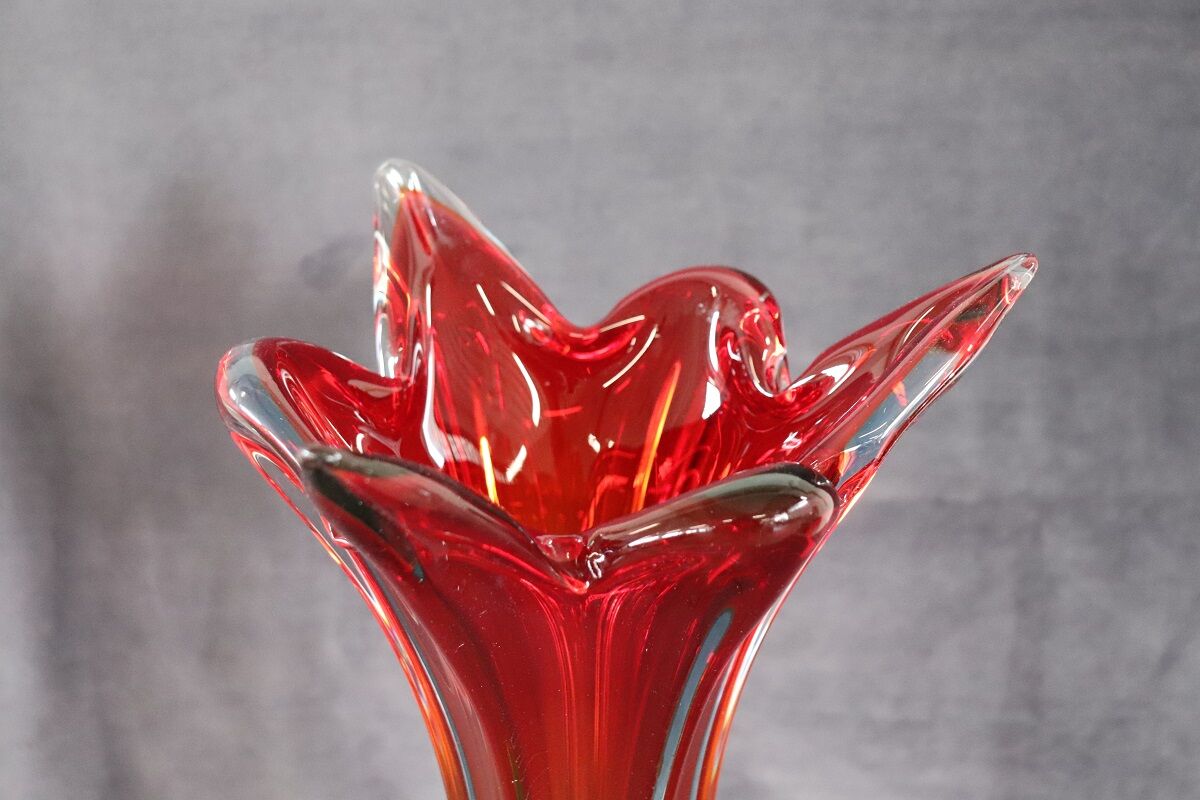 Murano Glass Red Vase - Vintage Lighting for Sale - Styylish