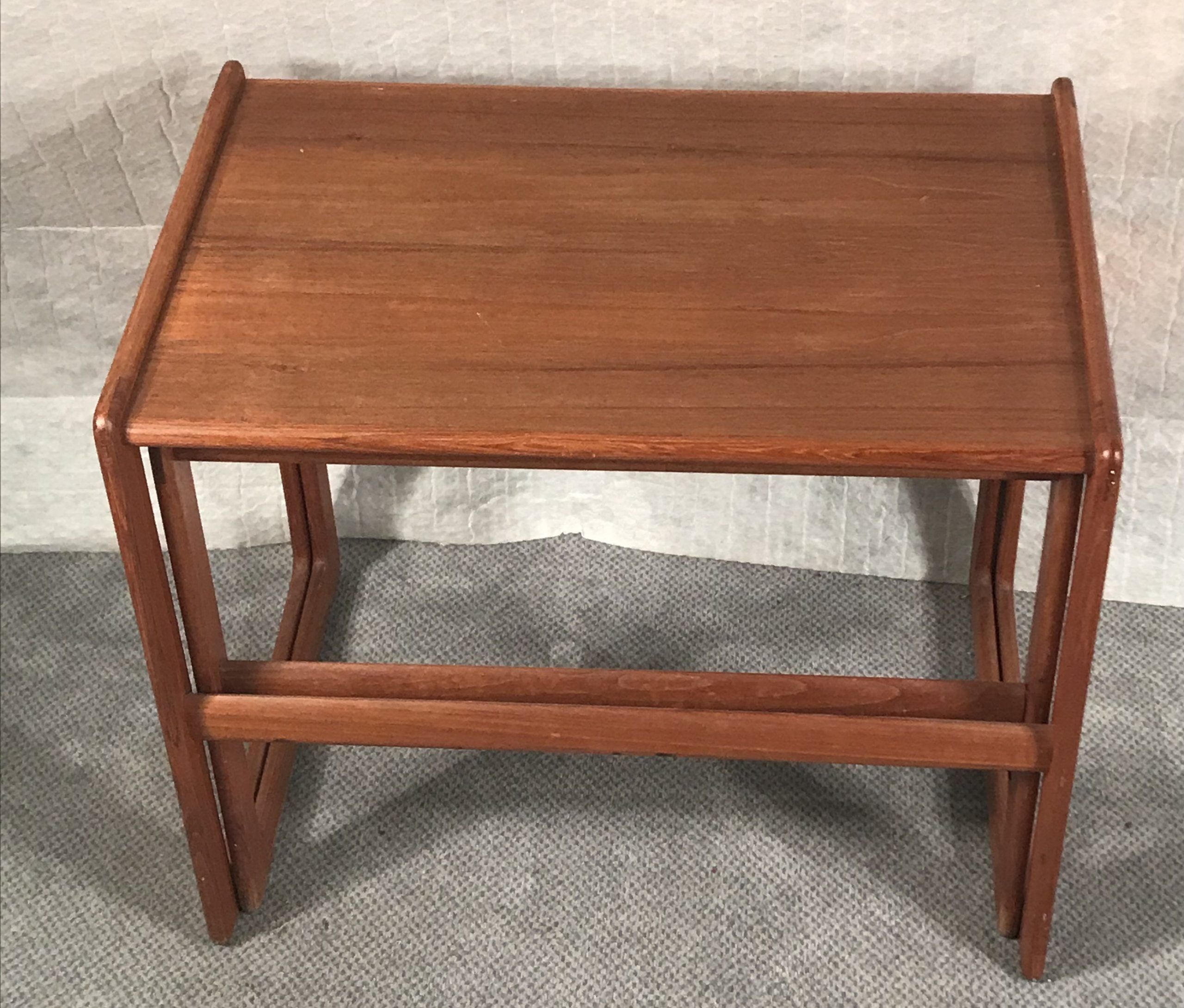 Mid-century Nesting tables- teak wood, view from above- Styylish
