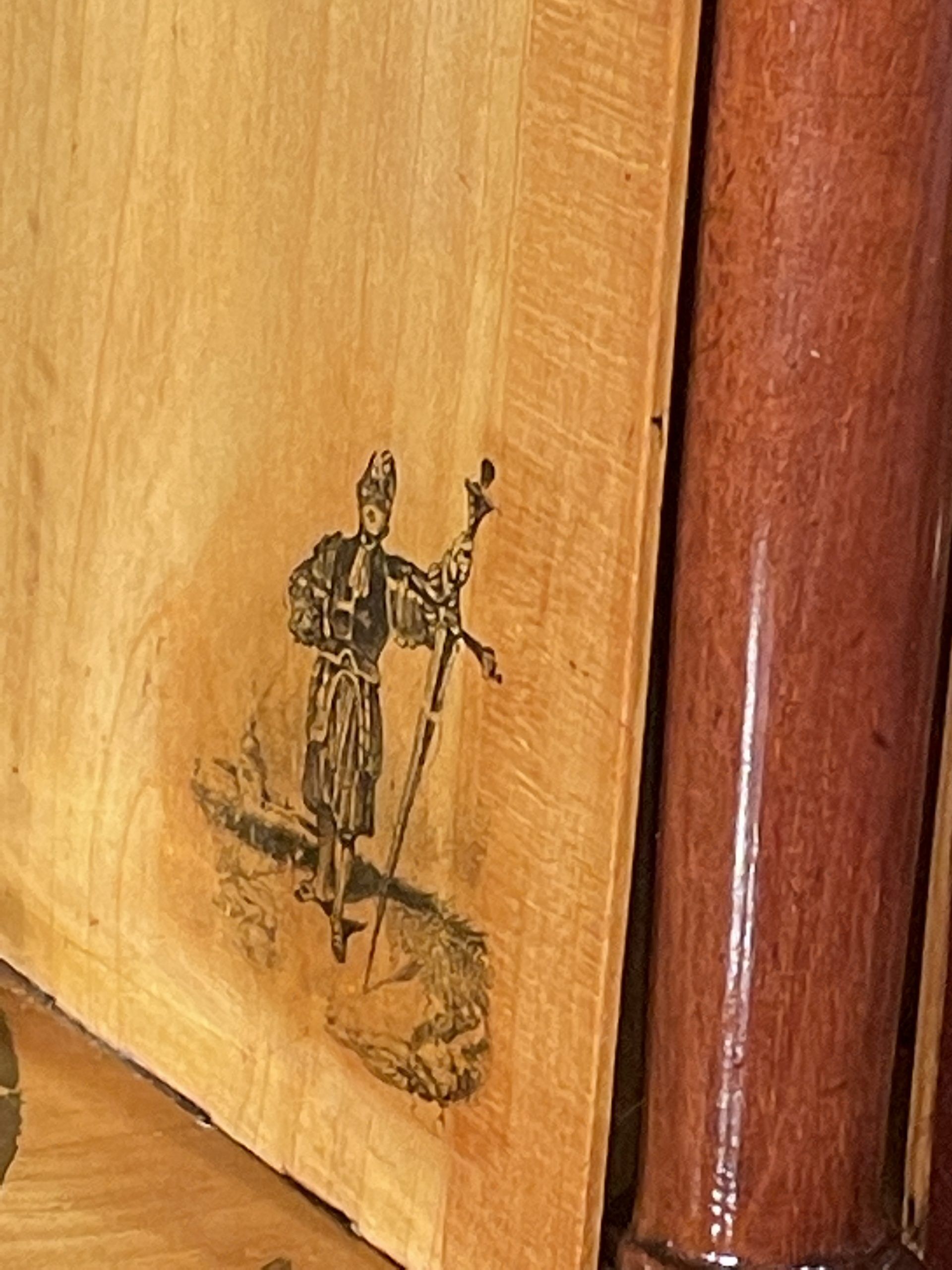 Biedermeier Secretary Desk- decoration on inside part- styylish