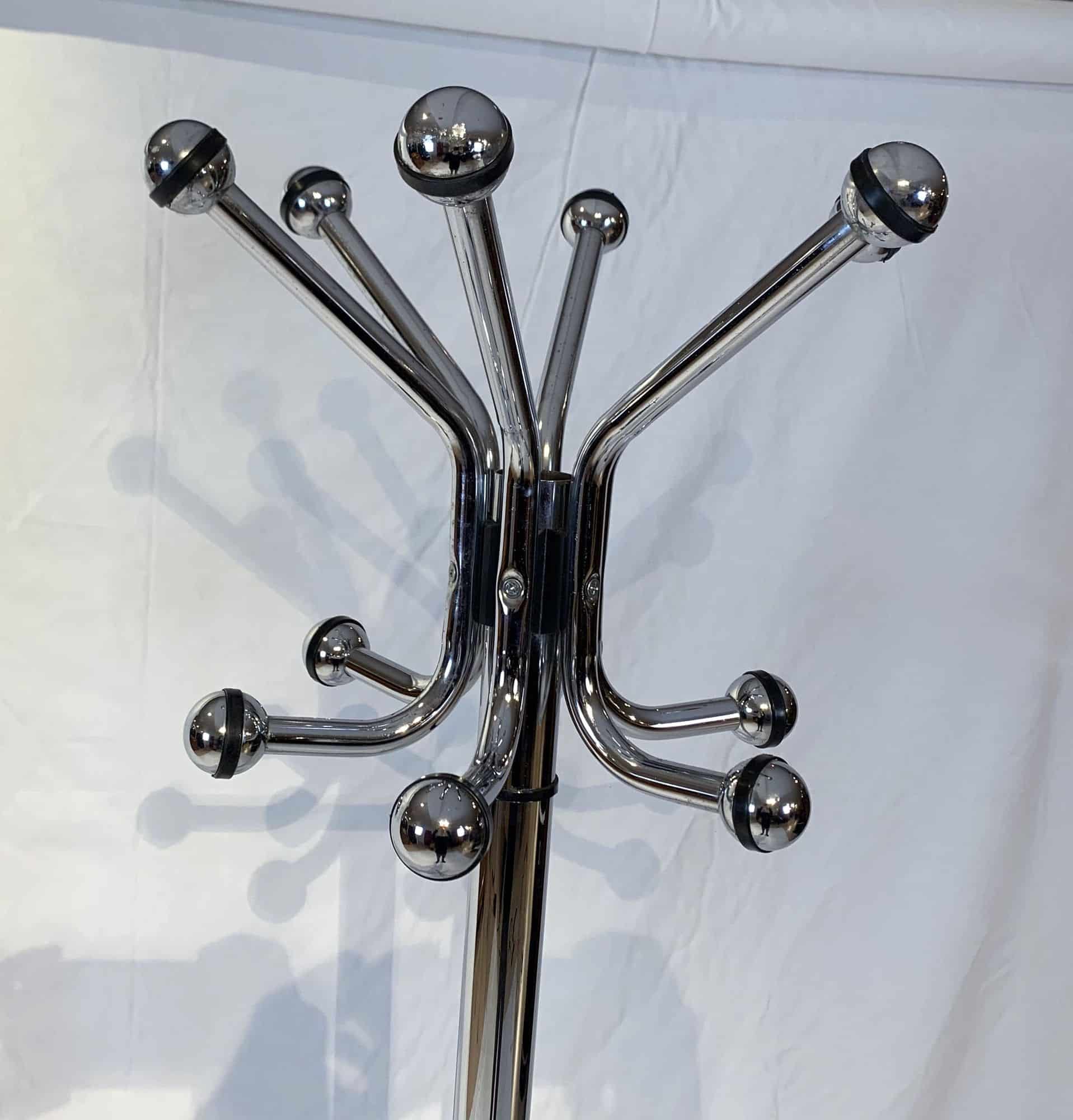 Space Age Coat Rack, Chrome Plated, France, 1960s-1970s - Image 3