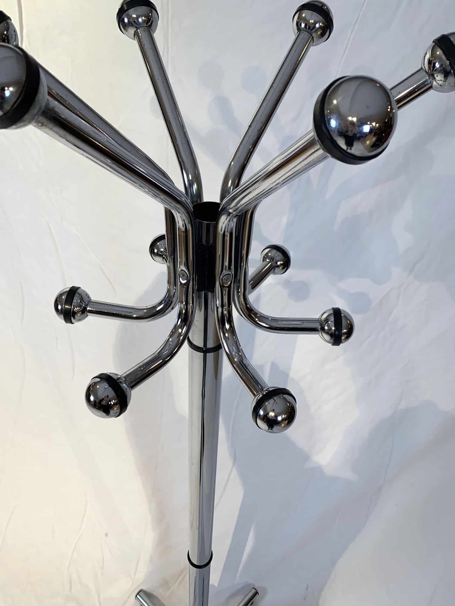 Space Age Coat Rack, Chrome Plated, France, 1960s-1970s - Image 6