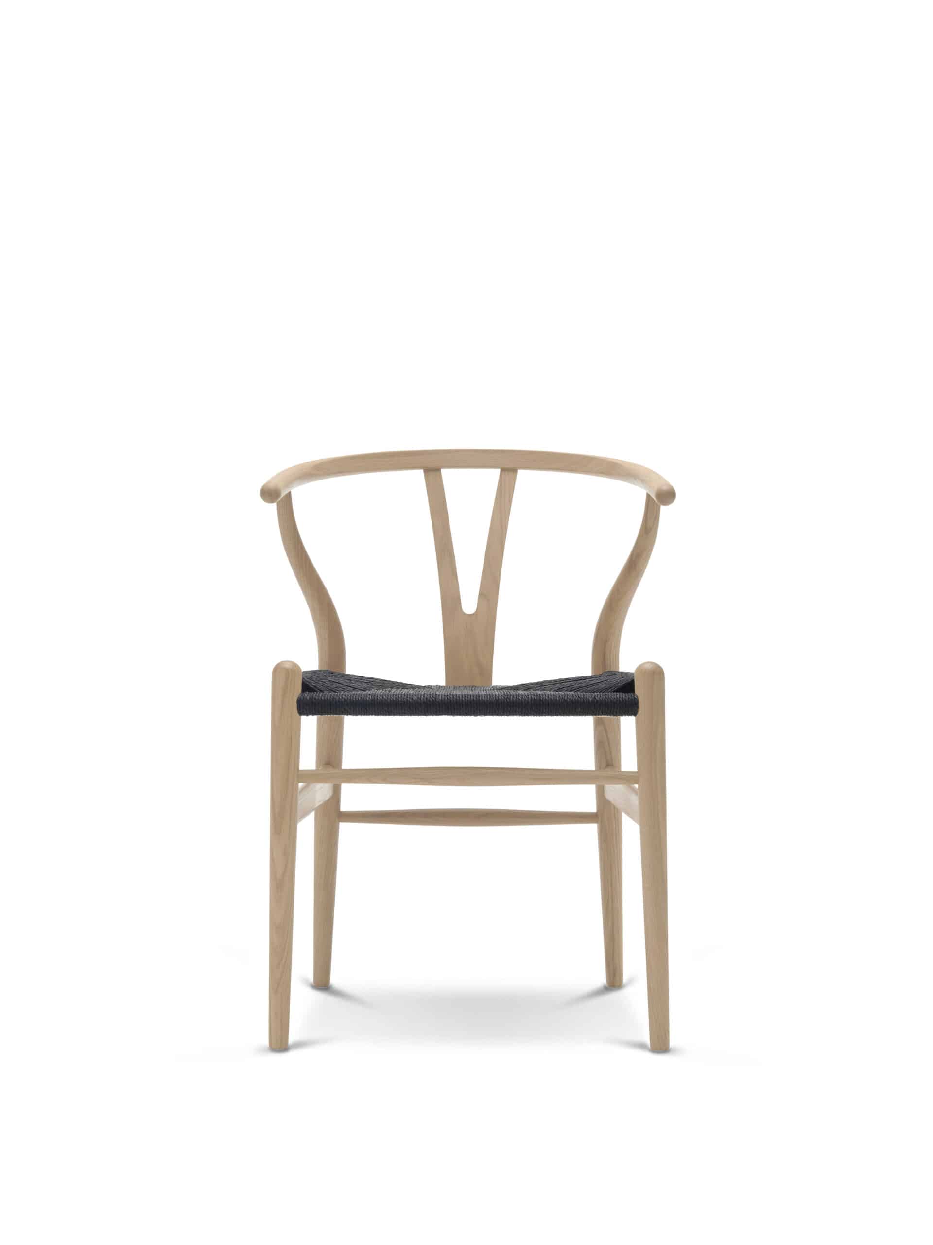 CH24 Wishbone Chair, Black Paper Cord - Image 2