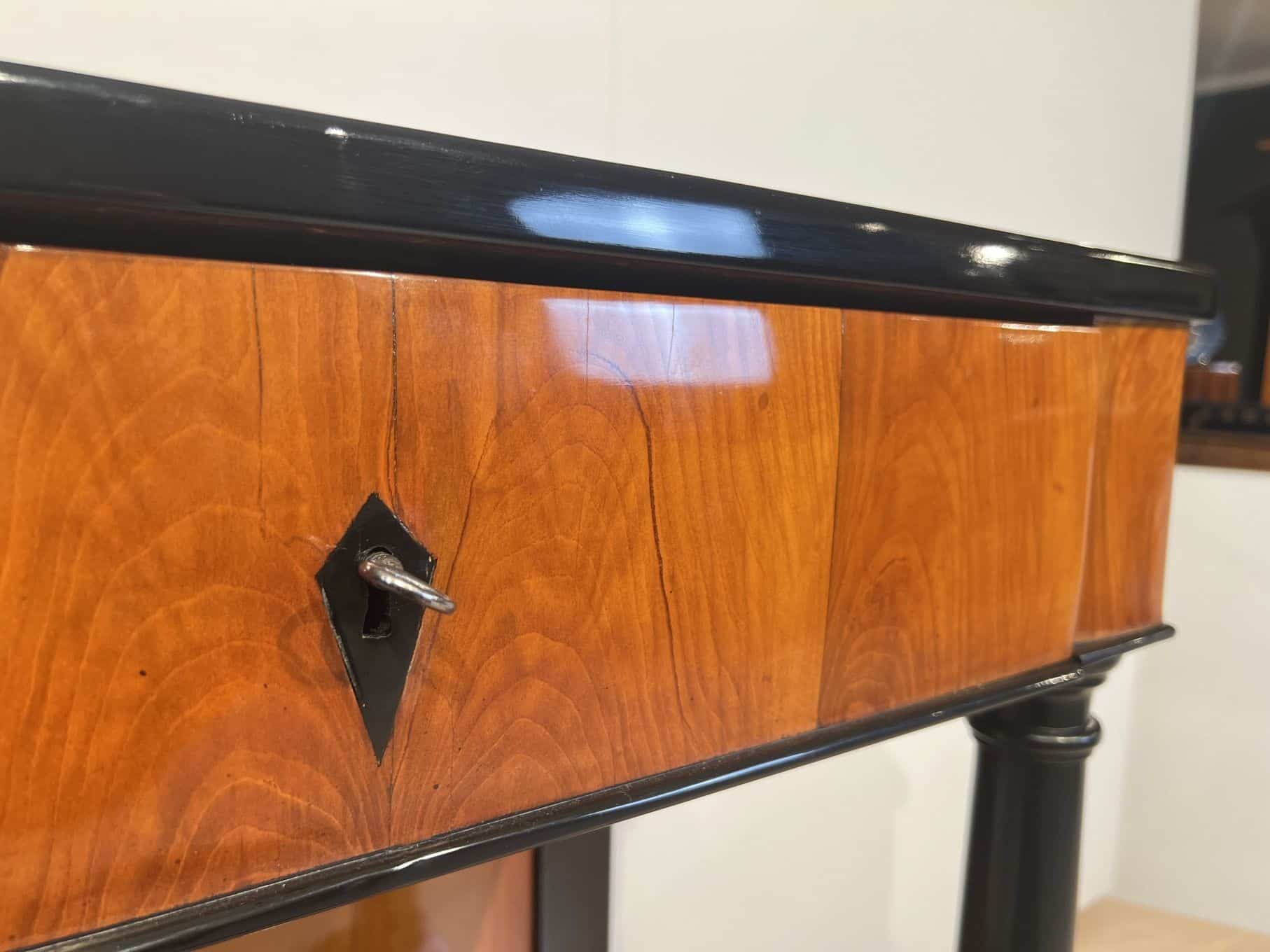 Biedermeier Console Table, Two Drawers, Cherry Veneer, South Germany circa 1820 - Image 13