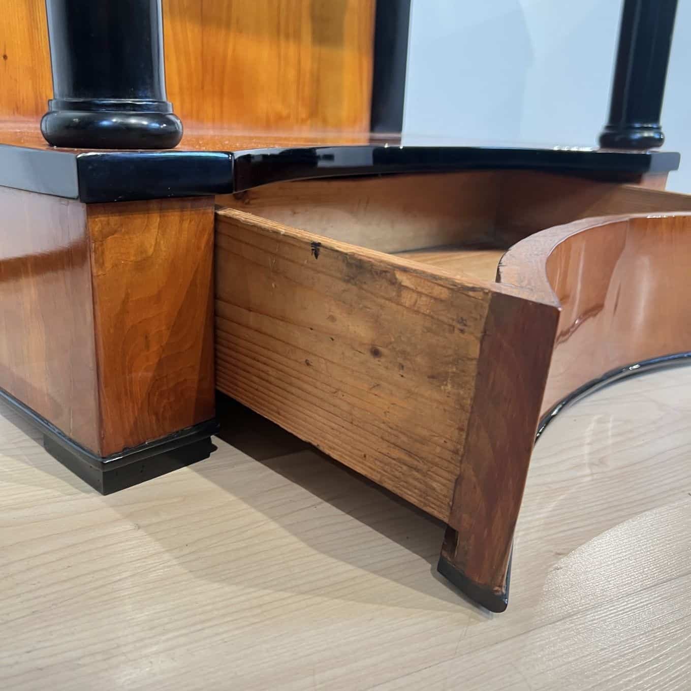 Biedermeier Console Table, Two Drawers, Cherry Veneer, South Germany circa 1820 - Image 16