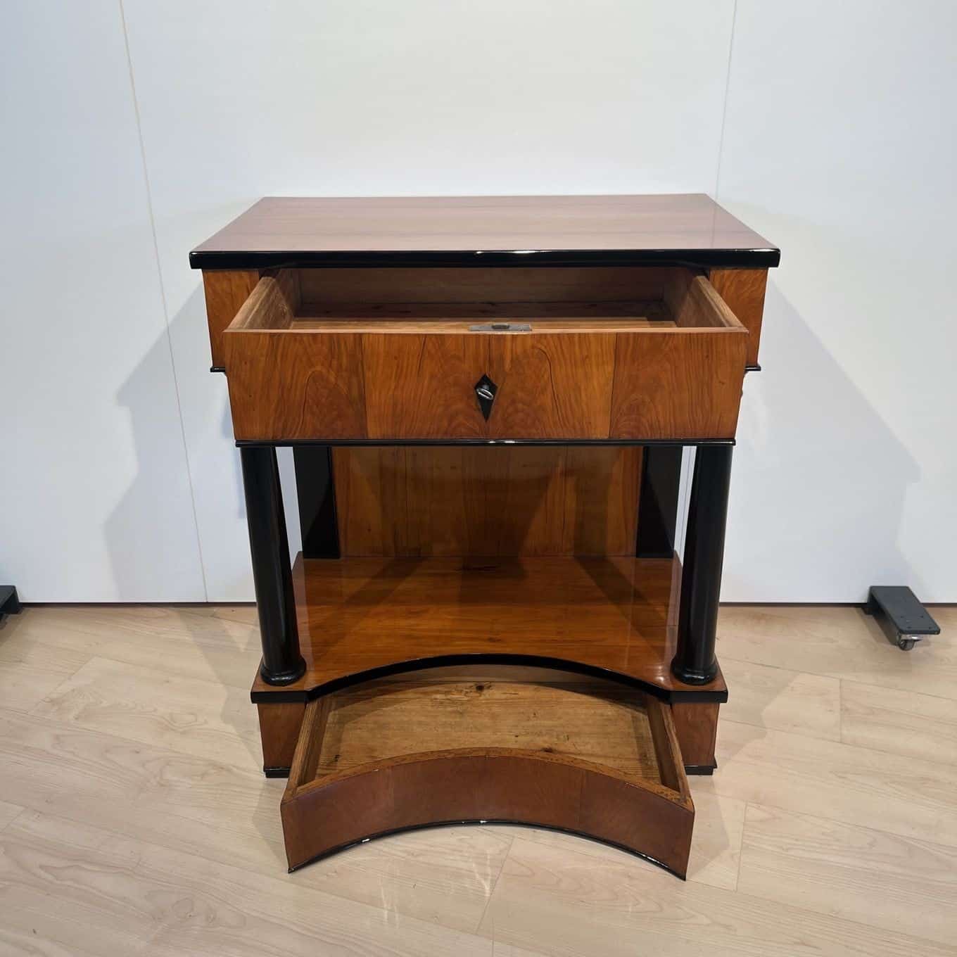 Biedermeier Console Table, Two Drawers, Cherry Veneer, South Germany circa 1820 - Image 6