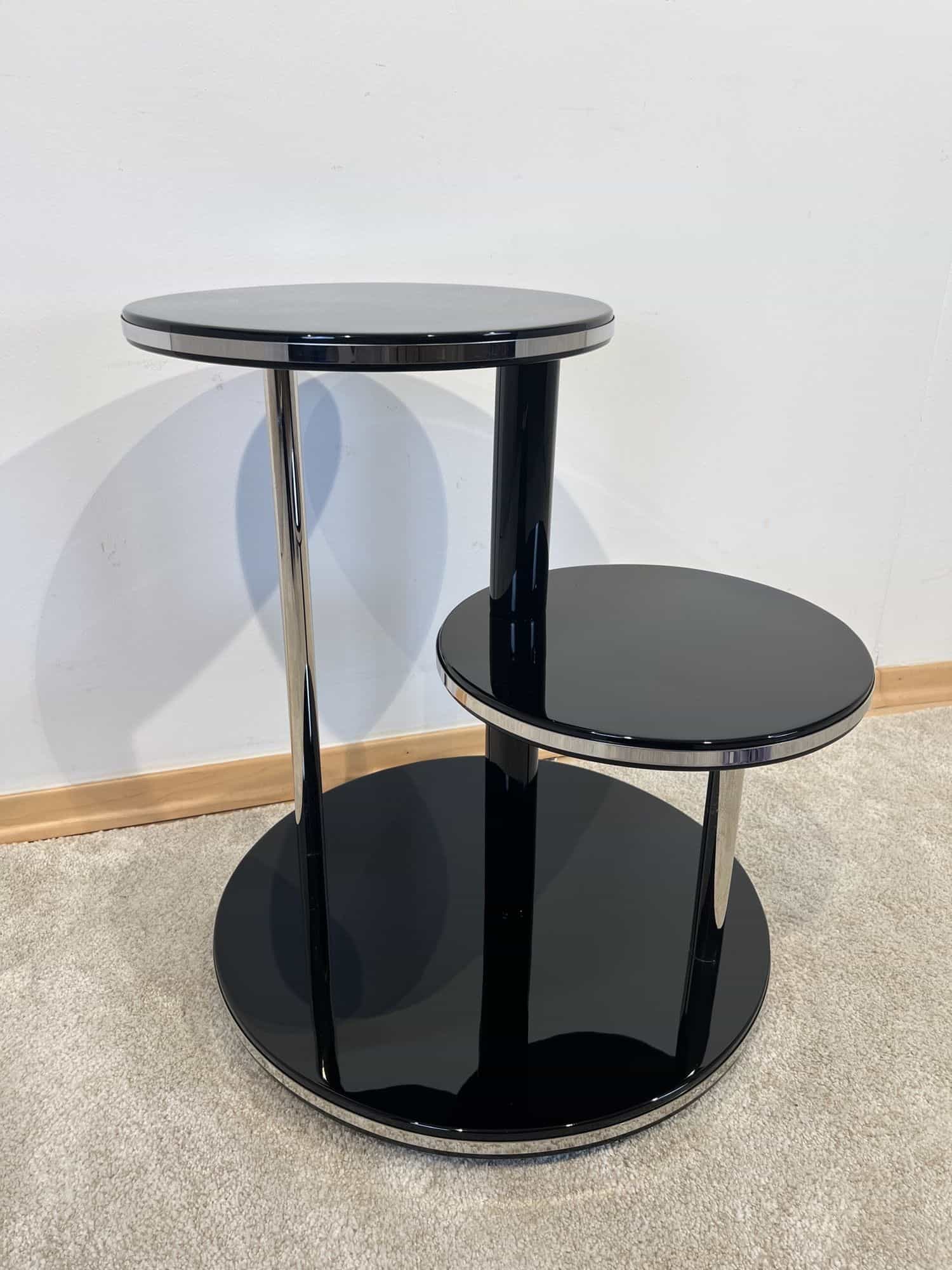Art Deco Round Side Table - Lacquer Shine - Styylish