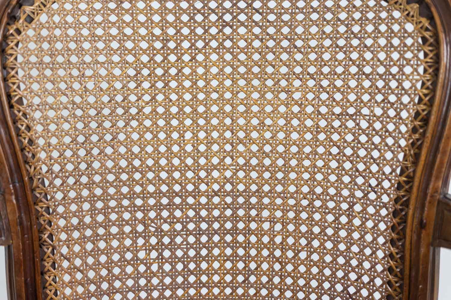 Pair of “Cabriolet” Armchairs in Walnut and Canework, Louis XV Period - Image 8