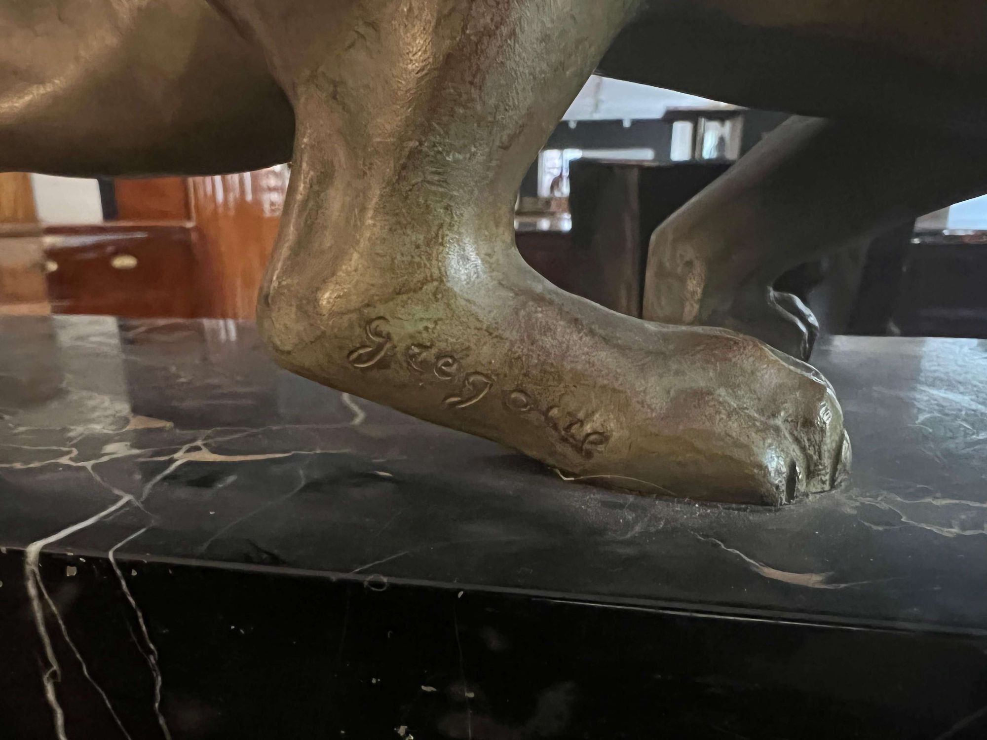 Solid Bronze Panther Sculpture - Signature - Styylish