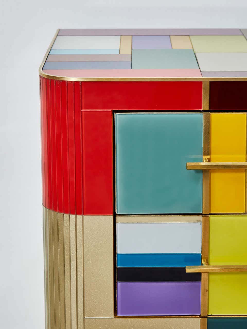 Bespoke Mid Century Style Sideboard, Wood and Glass - Image 2