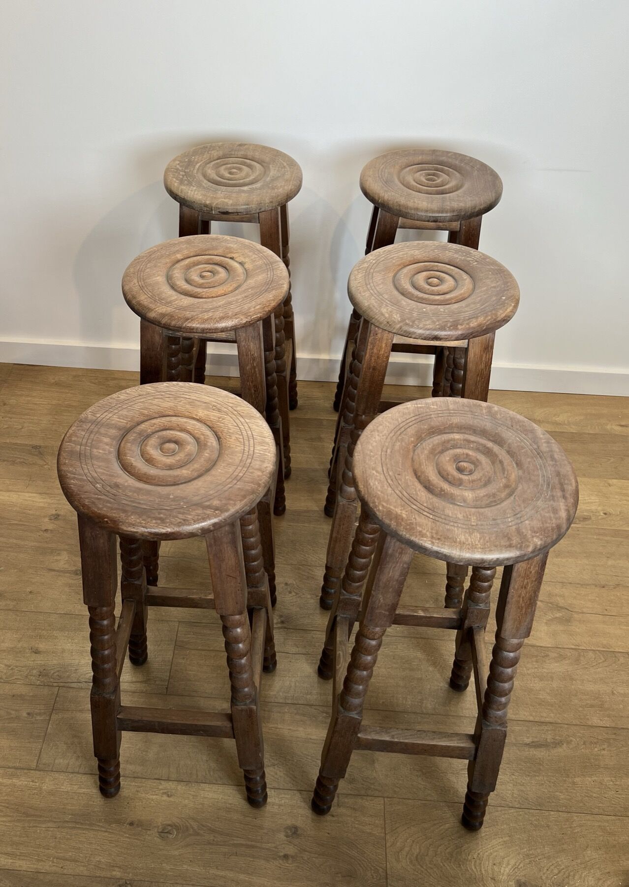 Charles Dudouyt Bar Stools, Set of Six, 1950 - Image 5