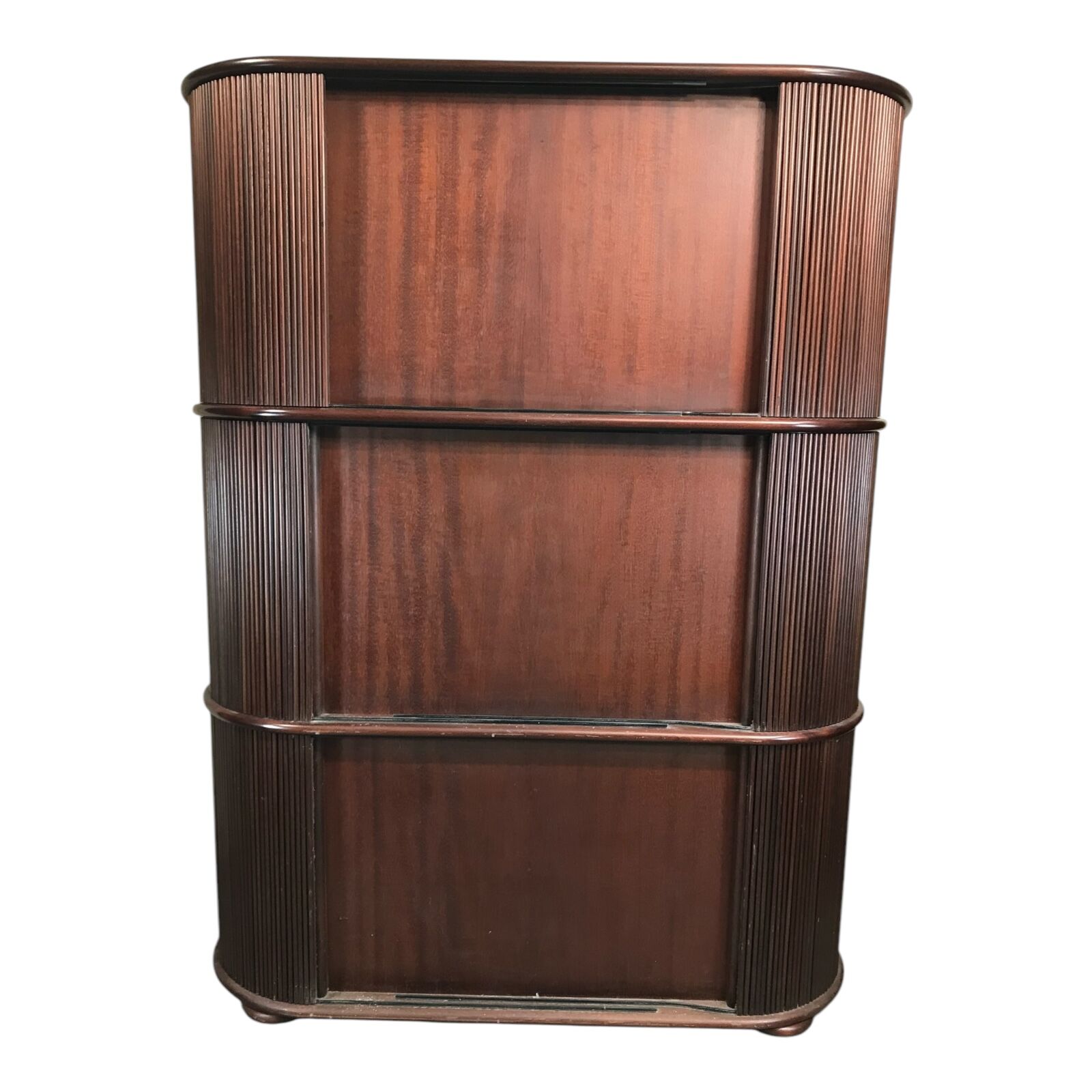 Vintage Tambour Door Cabinet by Robert and Trix Haussmann- back view- Styylish