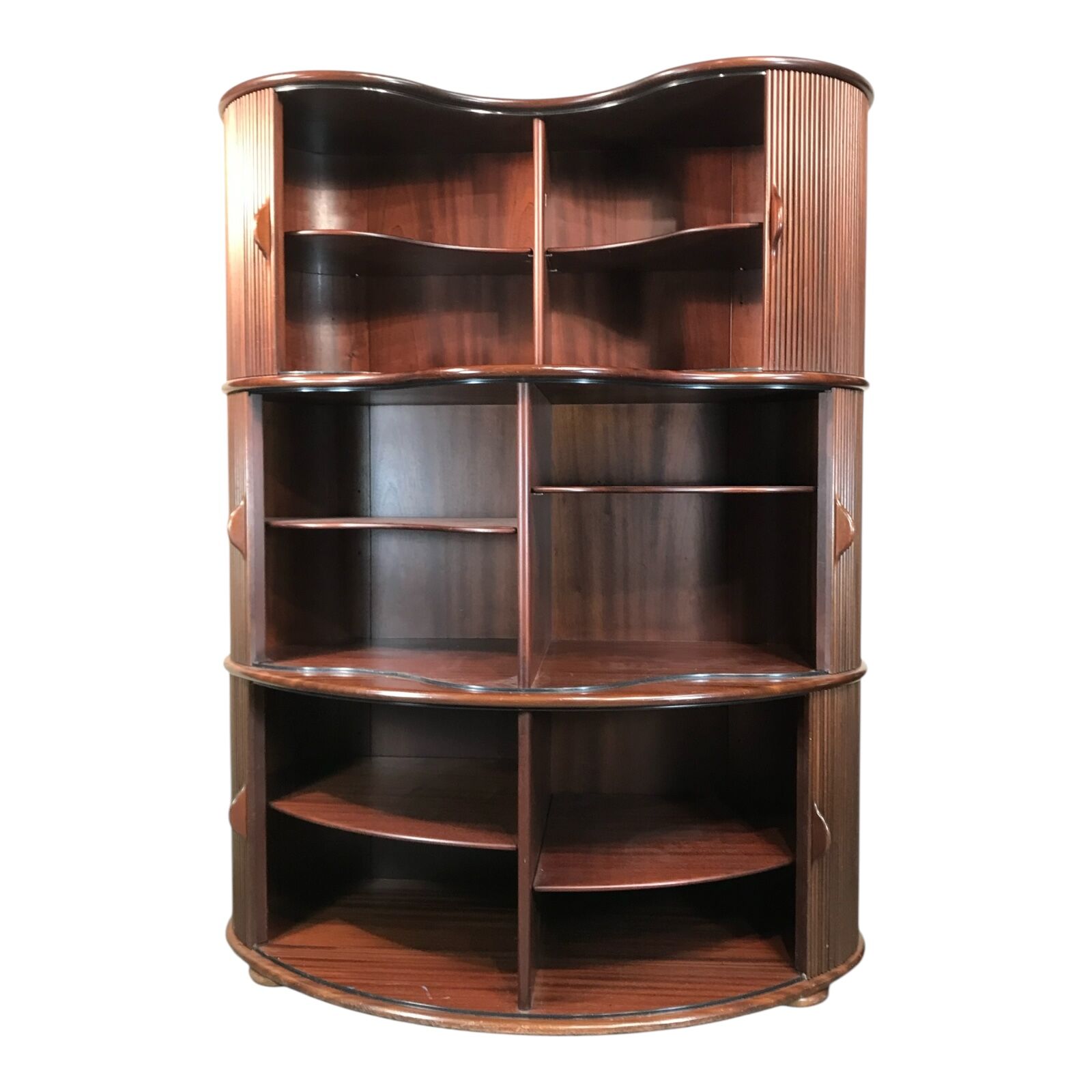 Vintage Tambour Door Cabinet by Robert and Trix Haussmann- open doors- Styylish