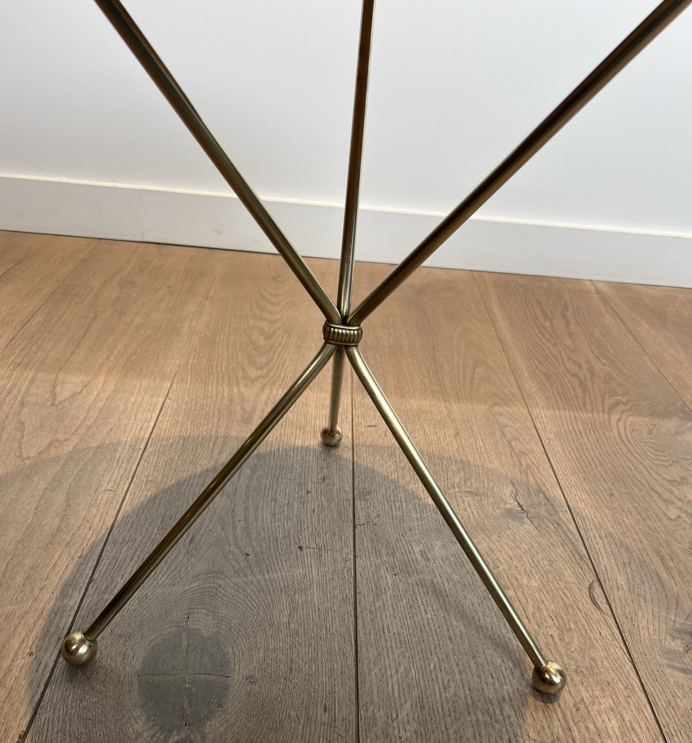 Round Brass "Compass" Side Table - Image 9