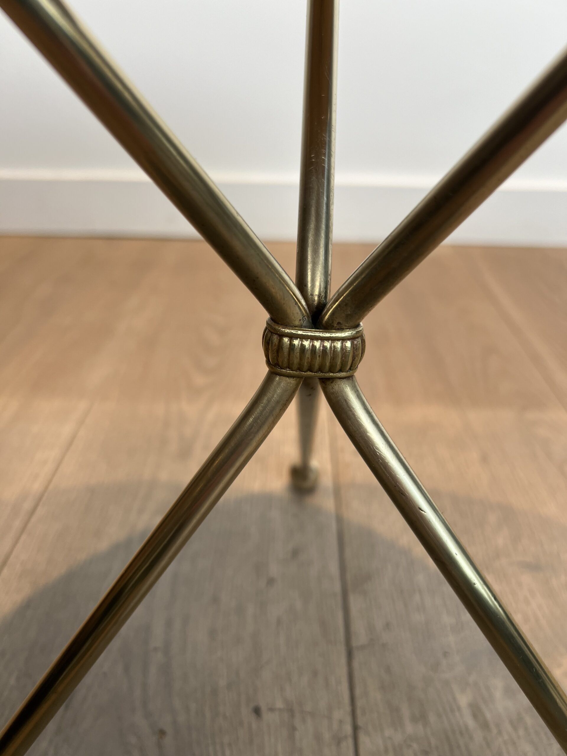 Round Brass "Compass" Side Table - Image 10