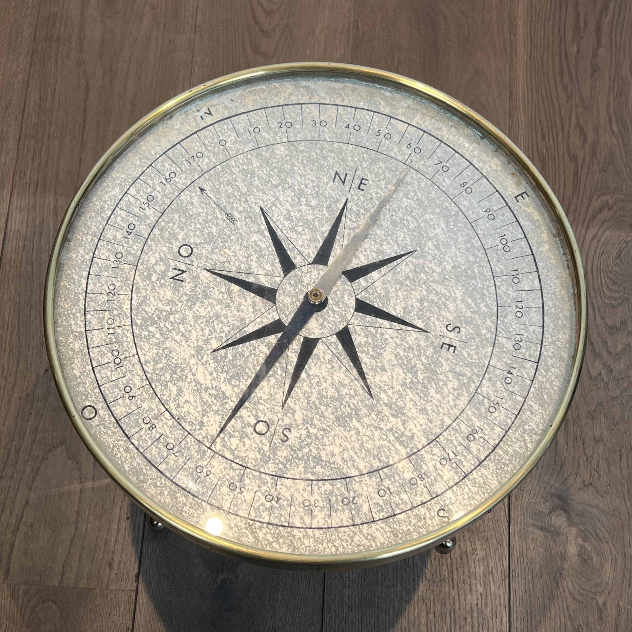 Round Brass "Compass" Side Table - Image 15