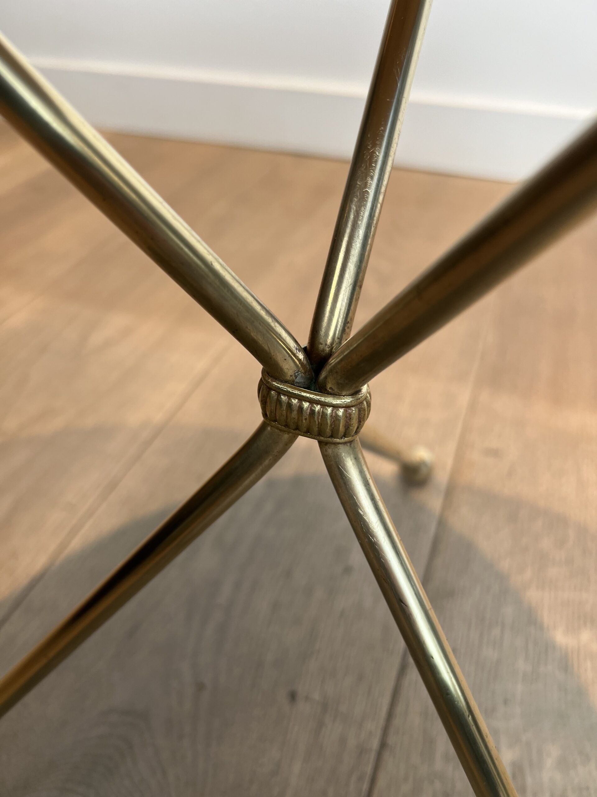 Round Brass "Compass" Side Table - Image 17