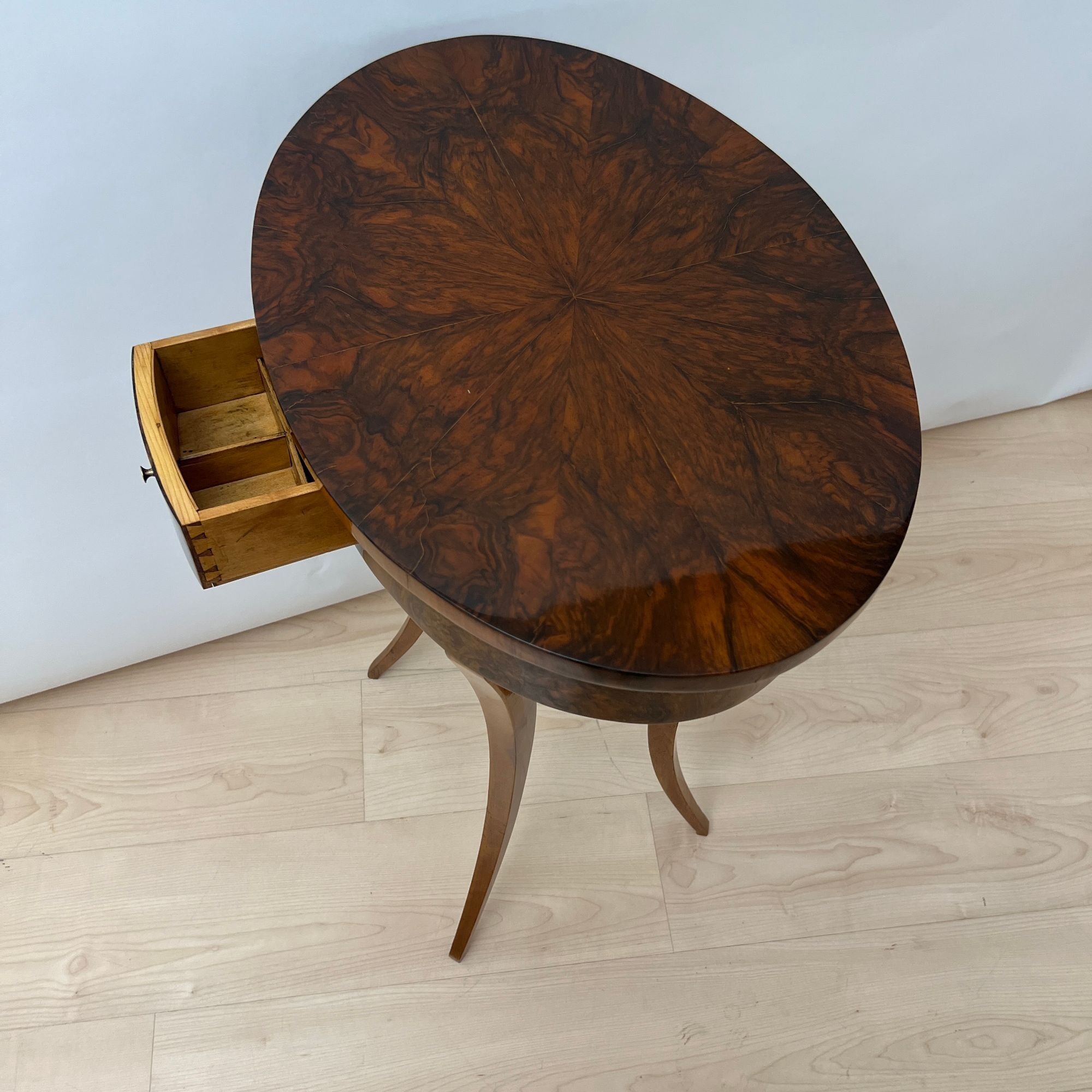 Oval Biedermeier Side Table, South Germany circa 1820 - Image 18