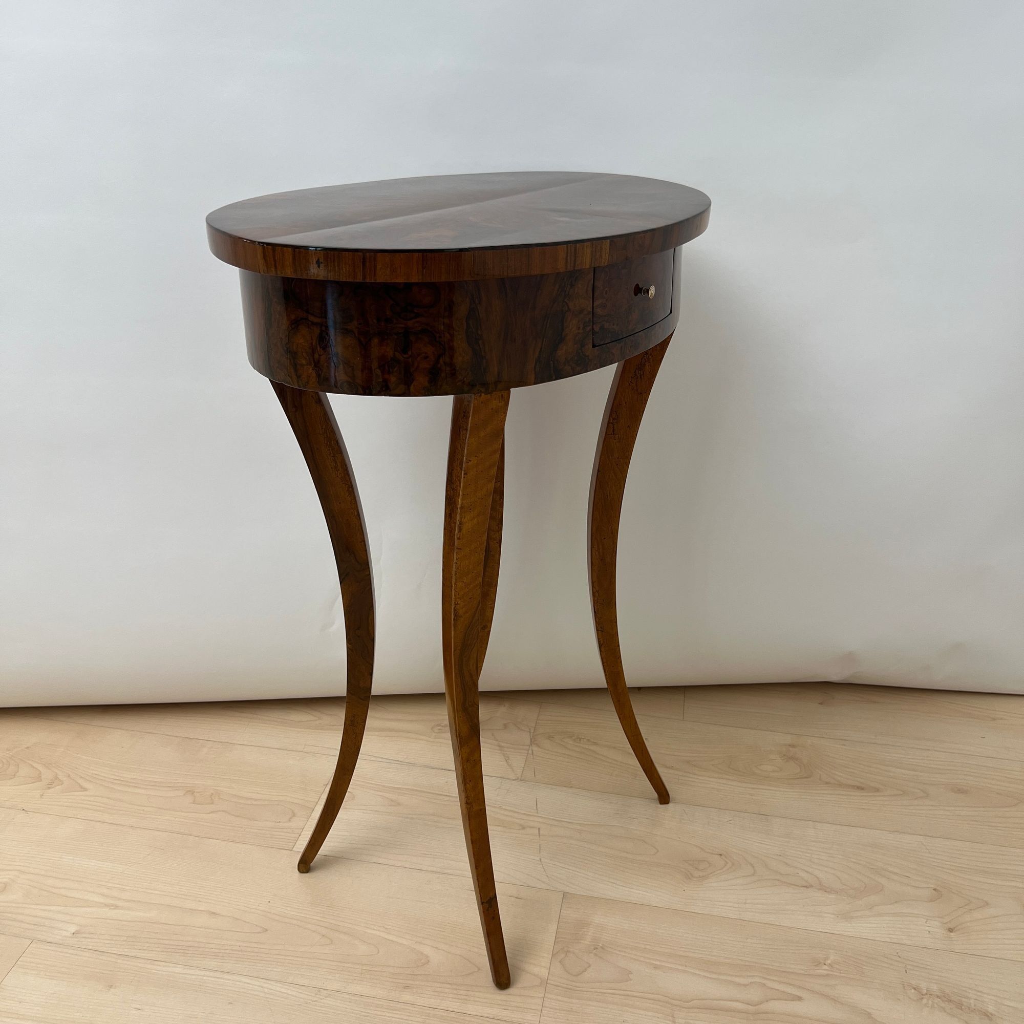 Oval Biedermeier Side Table, South Germany circa 1820 - Image 4