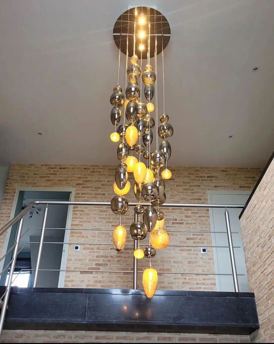 Glass pendant light in situ- styylish