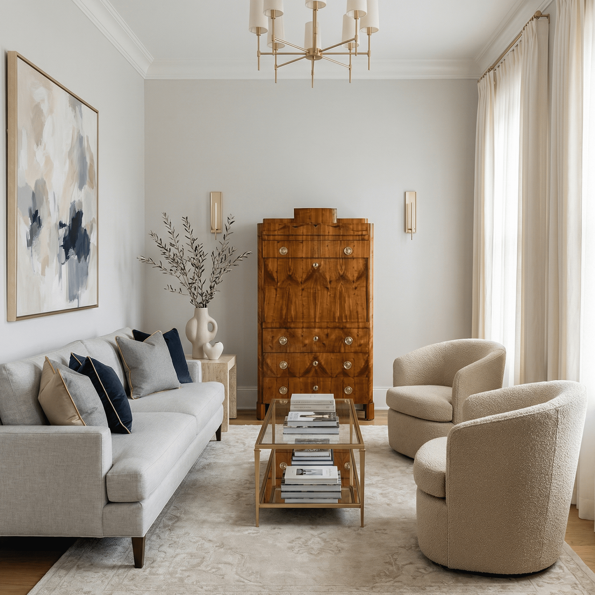 1820's Biedermeier Fall Top Desk- in situ in a living room- Styylish