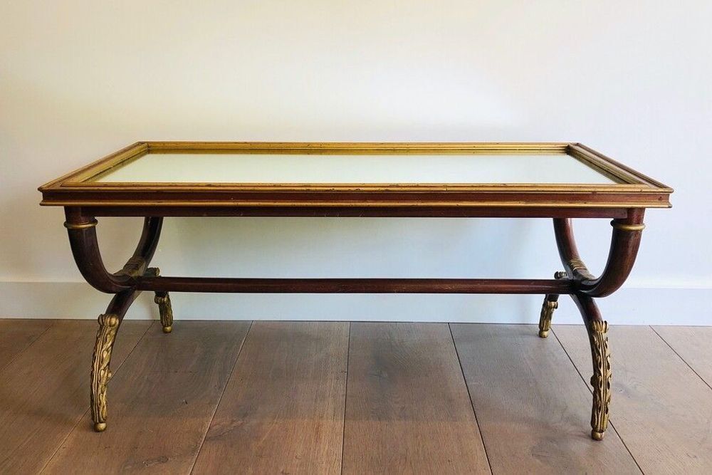 Maurice Hirch for Maison Jansen Gilt Wood Coffee Table, 1940's - Image 2