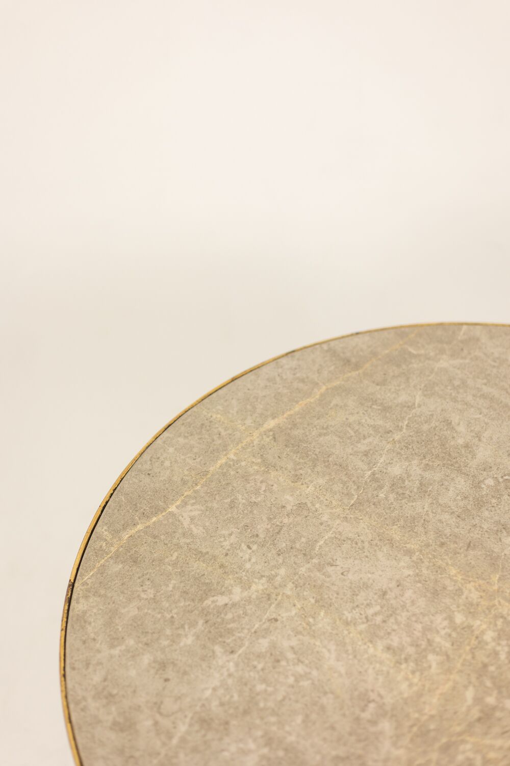 Bamboo-style Pedestal Table, Gold Metal Base - Image 8