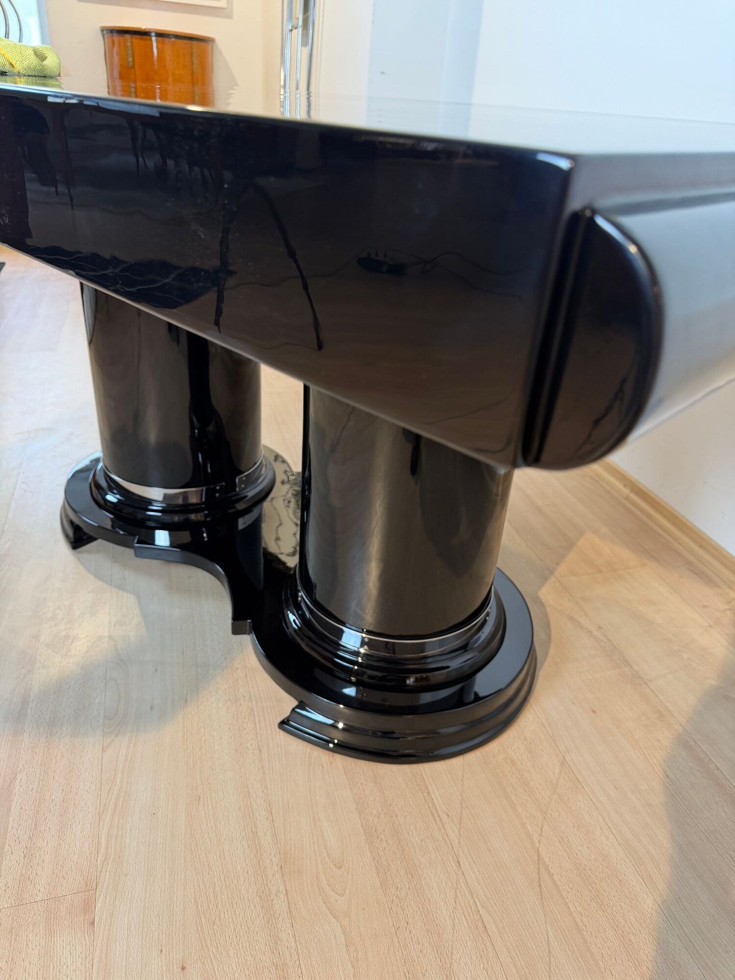 Art Deco Dining Table, Black Piano Lacquer, France, circa 1930 - Image 13