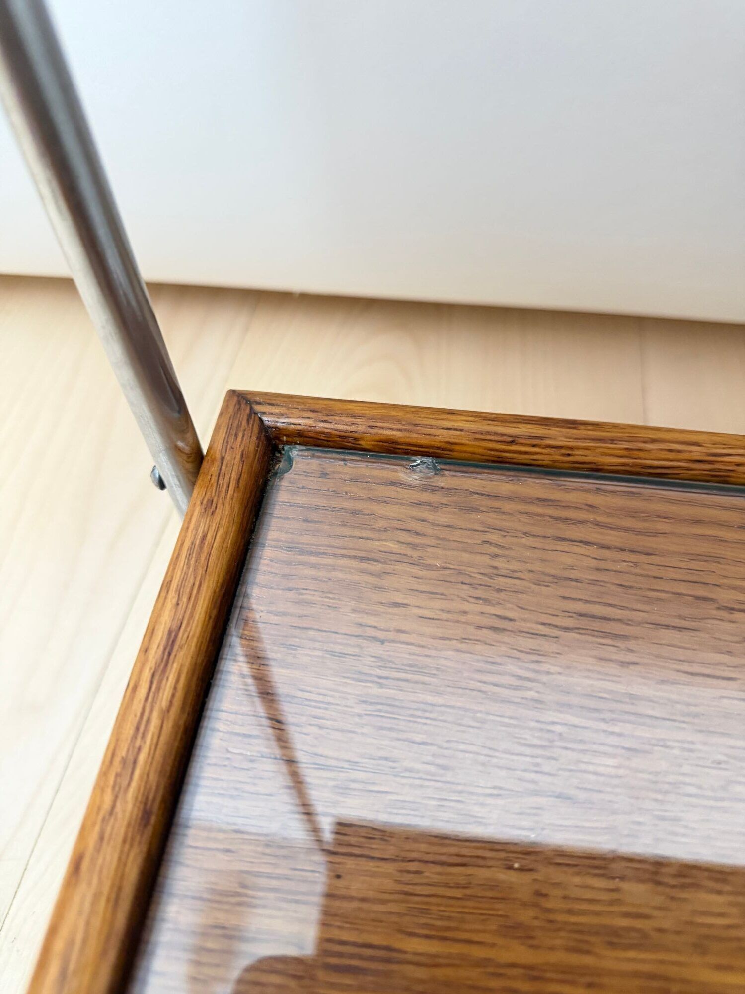 Art Deco Serving Trolley, Oak wood, Chrome and Glass, France circa 1930 - Image 17